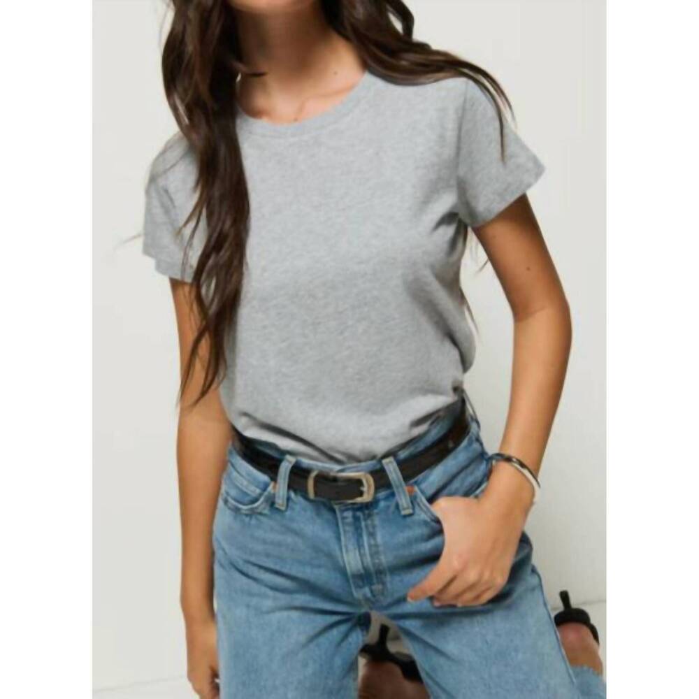 NEW NATION LTD goldie short sleeve boxy crew tee in h grey